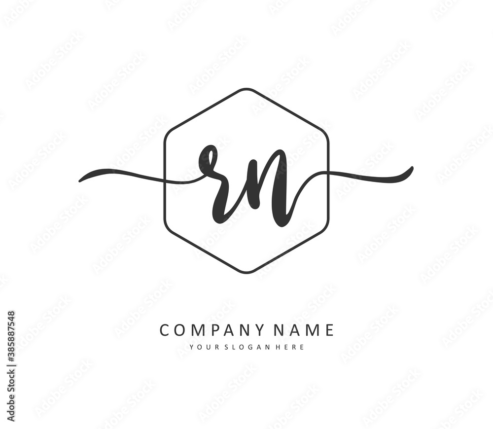 R N RN Initial letter handwriting and signature logo. A concept handwriting initial logo with template element. R N RN Initial letter handwriting and signature logo. A concept handwriting initial logo with template element.