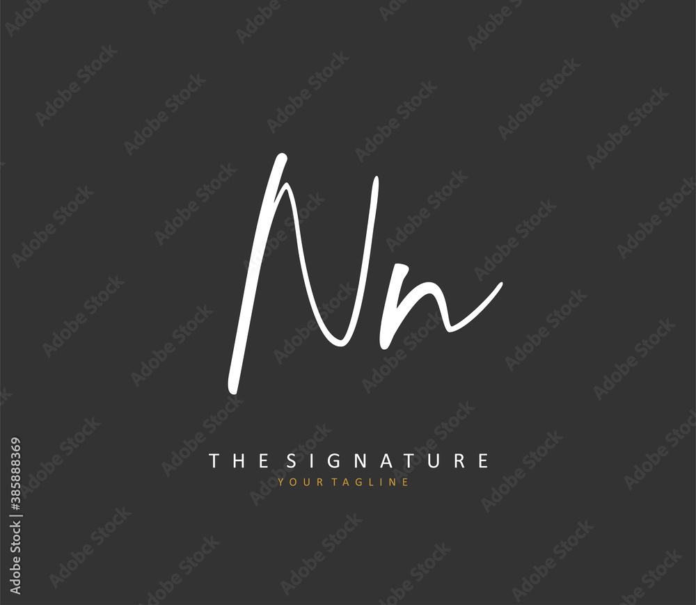 N NN Initial letter handwriting and signature logo. A concept handwriting initial logo with template element. N NN Initial letter handwriting and signature logo. A concept handwriting initial logo with template element.