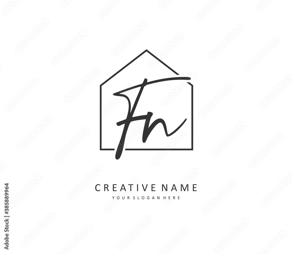 F N FN Initial letter handwriting and signature logo. A concept handwriting initial logo with template element. F N FN Initial letter handwriting and signature logo. A concept handwriting initial logo with template element.