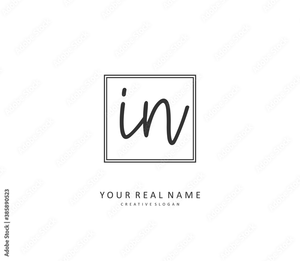 I N IN Initial letter handwriting and signature logo. A concept handwriting initial logo with template element. I N IN Initial letter handwriting and signature logo. A concept handwriting initial logo with template element.