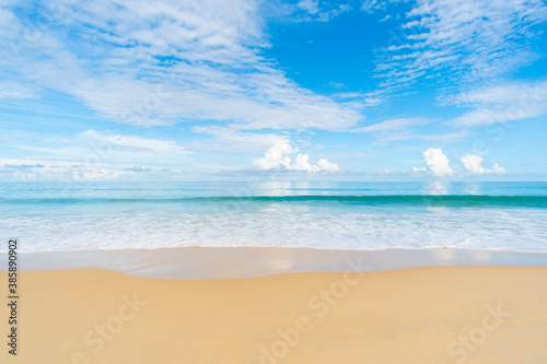 Summer beach and sea, space area