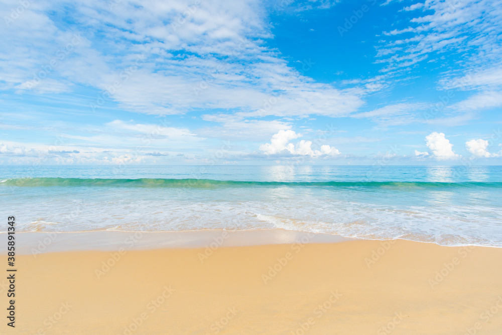 Summer beach and sea, space area