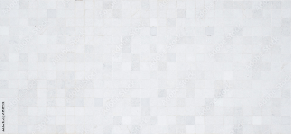 Closeup shot of tile mosaic white and gray pattern background. Closeup shot of tile mosaic white and gray pattern background.
