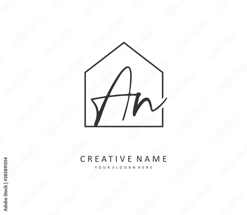 A N AN Initial letter handwriting and signature logo. A concept handwriting initial logo with template element. A N AN Initial letter handwriting and signature logo. A concept handwriting initial logo with template element.