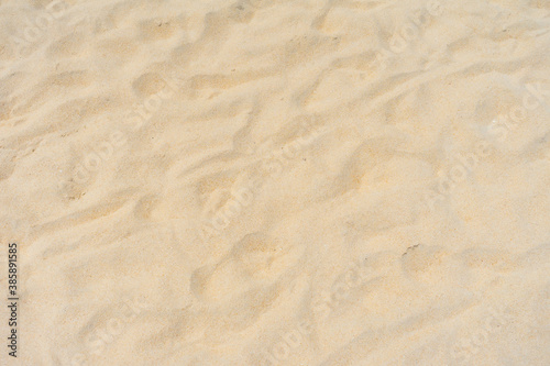 Closeup shot of sand texture on the beach as nature background. Wallpaper and background concept.