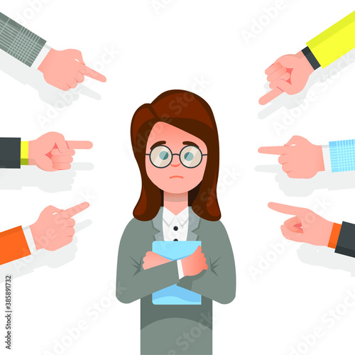 A female employee felt sad about being insulted