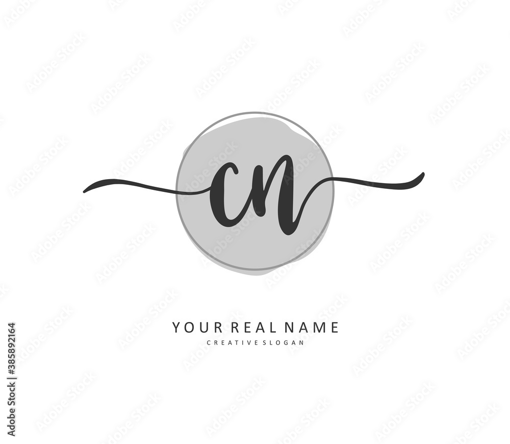 C N CN Initial letter handwriting and signature logo. A concept handwriting initial logo with template element. C N CN Initial letter handwriting and signature logo. A concept handwriting initial logo with template element.