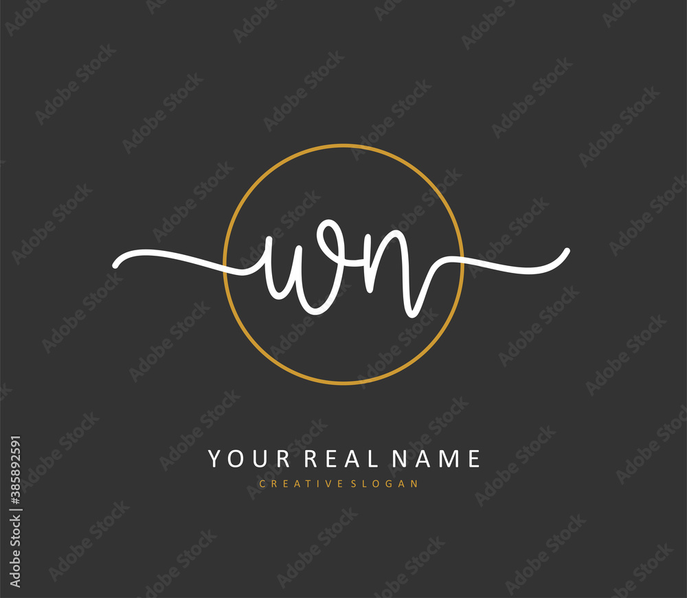 W N WN Initial letter handwriting and signature logo. A concept handwriting initial logo with template element. W N WN Initial letter handwriting and signature logo. A concept handwriting initial logo with template element.