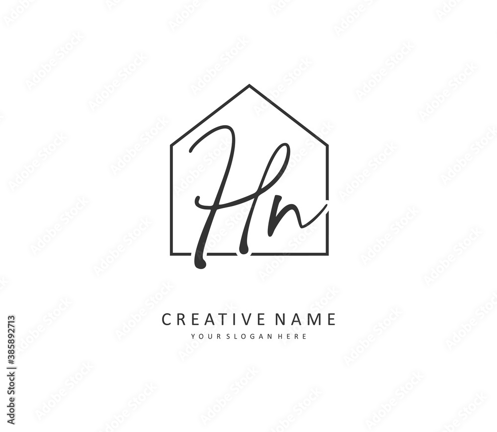 H N HN Initial letter handwriting and signature logo. A concept handwriting initial logo with template element. H N HN Initial letter handwriting and signature logo. A concept handwriting initial logo with template element.