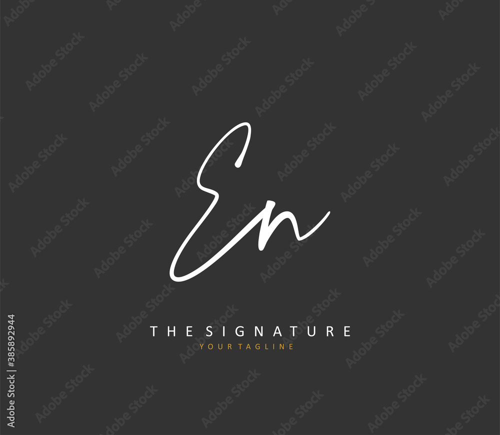E N EN Initial letter handwriting and signature logo. A concept handwriting initial logo with template element. E N EN Initial letter handwriting and signature logo. A concept handwriting initial logo with template element.