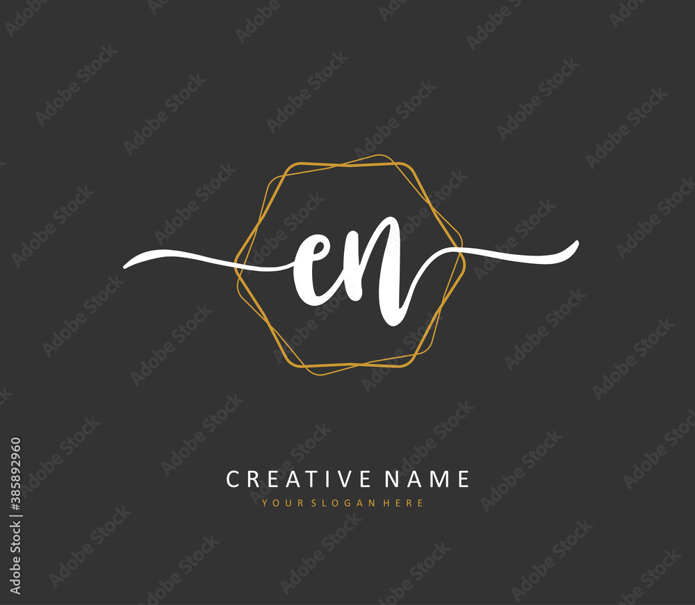 E N EN Initial letter handwriting and signature logo. A concept handwriting initial logo with template element. E N EN Initial letter handwriting and signature logo. A concept handwriting initial logo with template element.
