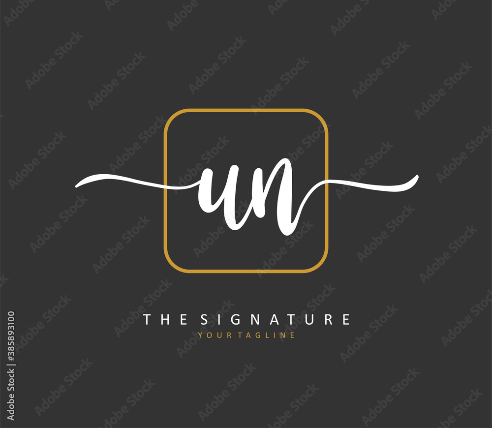 U N UN Initial letter handwriting and signature logo. A concept handwriting initial logo with template element. U N UN Initial letter handwriting and signature logo. A concept handwriting initial logo with template element.