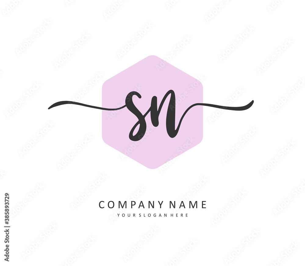 S N SN Initial letter handwriting and signature logo. A concept handwriting initial logo with template element. S N SN Initial letter handwriting and signature logo. A concept handwriting initial logo with template element.