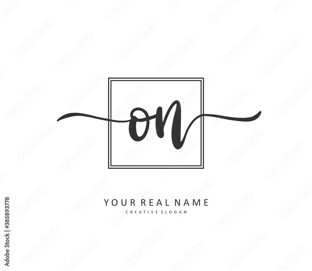 O N ON Initial letter handwriting and signature logo. A concept handwriting initial logo with template element. O N ON Initial letter handwriting and signature logo. A concept handwriting initial logo with template element.
