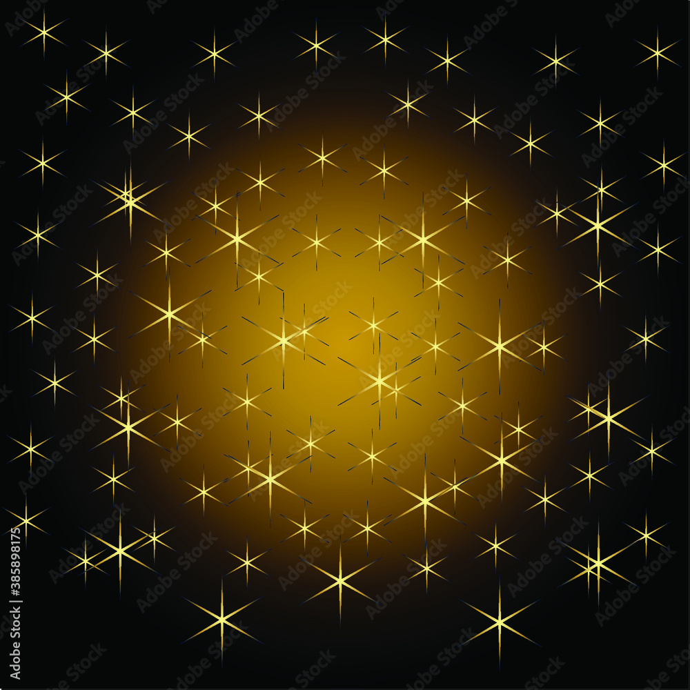 Vector illustration. Gold sparks and stars glitter special light effect ...
