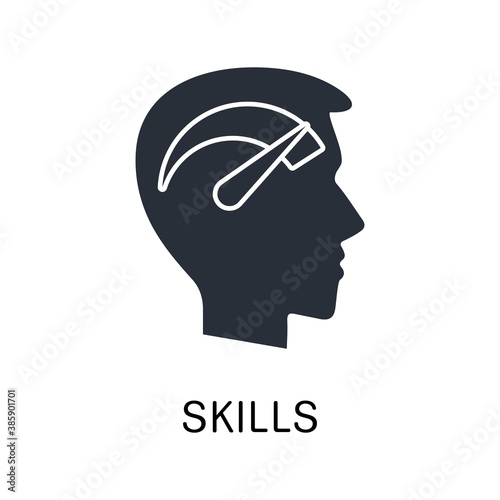 Talent management. The art of Embodiment skills. Vector icon isolated on white background. 