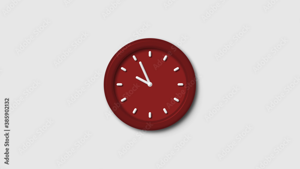 New red dark 3d wall clock isolated on white background, 12 hours 3d wall clock, Counting down 3d wall clock New red dark 3d wall clock isolated on white background, 12 hours 3d wall clock, Counting down 3d wall clock
