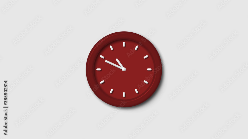 New red dark 3d wall clock isolated on white background, 12 hours 3d wall clock, Counting down 3d wall clock New red dark 3d wall clock isolated on white background, 12 hours 3d wall clock, Counting down 3d wall clock