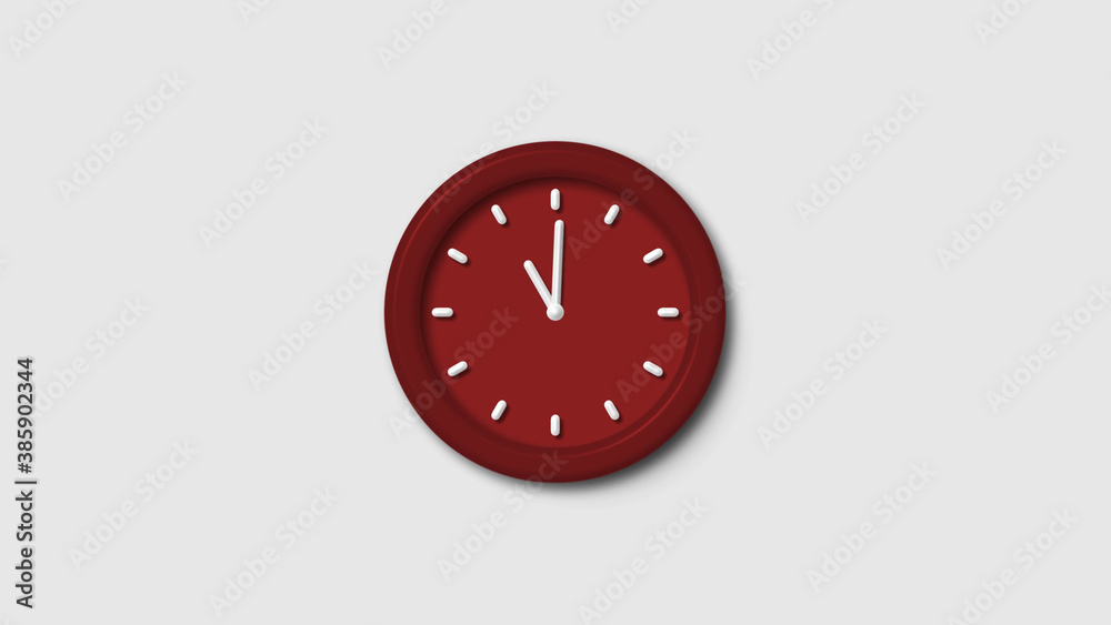 New red dark 3d wall clock isolated on white background, 12 hours 3d wall clock, Counting down 3d wall clock New red dark 3d wall clock isolated on white background, 12 hours 3d wall clock, Counting down 3d wall clock