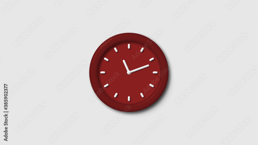 New red dark 3d wall clock isolated on white background, 12 hours 3d wall clock, Counting down 3d wall clock New red dark 3d wall clock isolated on white background, 12 hours 3d wall clock, Counting down 3d wall clock