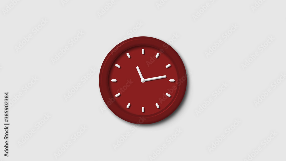 New red dark 3d wall clock isolated on white background, 12 hours 3d wall clock, Counting down 3d wall clock New red dark 3d wall clock isolated on white background, 12 hours 3d wall clock, Counting down 3d wall clock