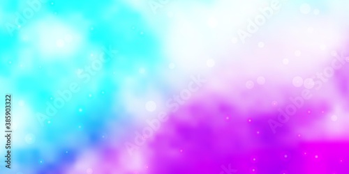 Light Pink, Blue vector pattern with abstract stars.