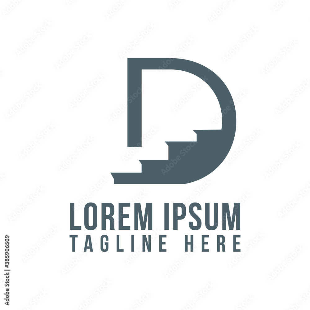 geometric stylish D Stairs logo design element vector illustrations geometric stylish D Stairs logo design element vector illustrations