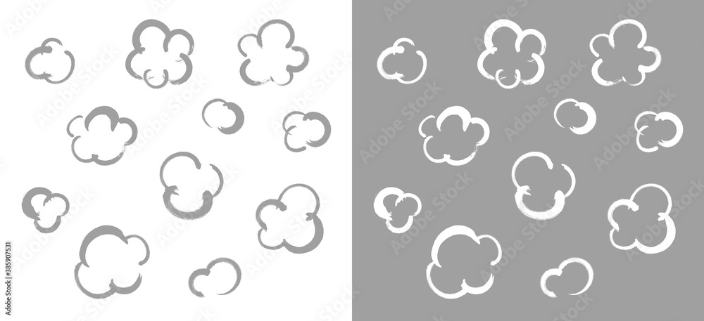 筆タッチのもくもく湯気 煙のベクターイラストセット Stock Vector Adobe Stock