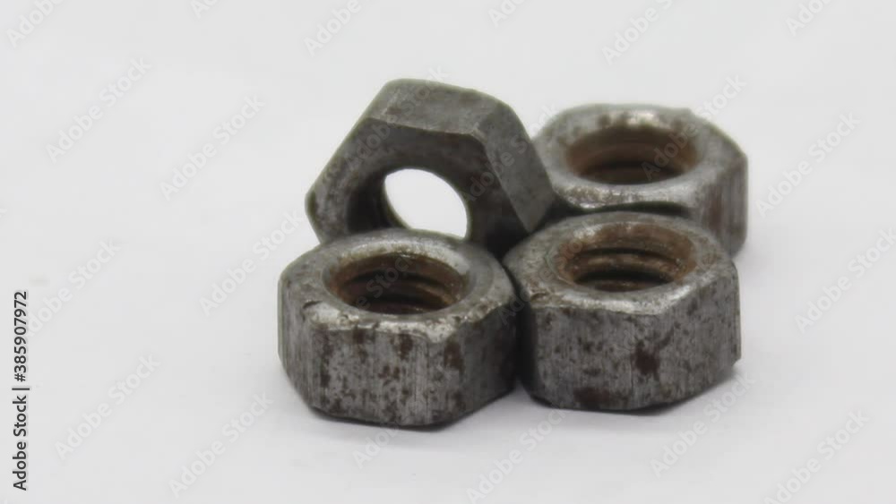 Stainless steel screws on white background Stainless steel screws on white background