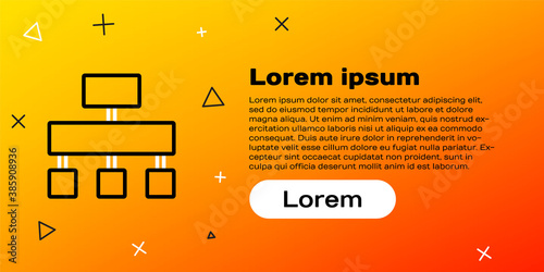 Line Site map icon isolated on yellow background. Colorful outline concept. Vector.