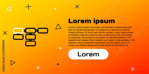 Line Site map icon isolated on yellow background. Colorful outline concept. Vector.