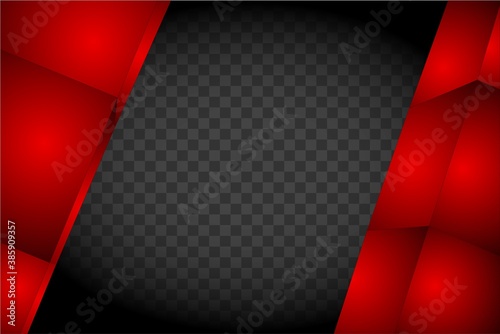 Vector red abstract gate made of cubes on a transparent background