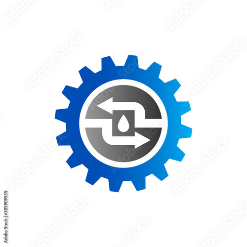 oil change logo vector icon with circle arrow sign symbol