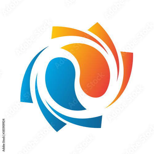new abstract heating and cooling hvac logo design vector business company