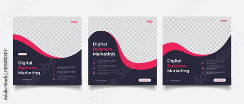 Digital business marketing banner for social media post template 