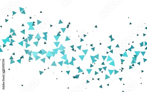 Light BLUE vector template with crystals, triangles.