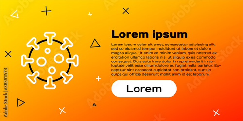 Line Virus icon isolated on yellow background. Corona virus 2019-nCoV. Bacteria and germs, cell cancer, microbe, fungi. Colorful outline concept. Vector.