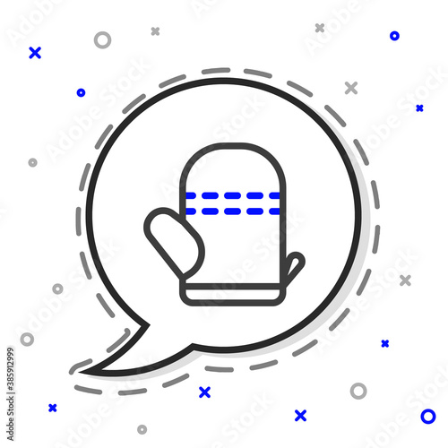 Line Oven glove icon isolated on white background. Kitchen potholder sign. Cooking glove. Colorful outline concept. Vector.