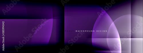 Vector abstract background - circle and cross on fluid gradient with shadows and light effects. Techno or business shiny design templates for text