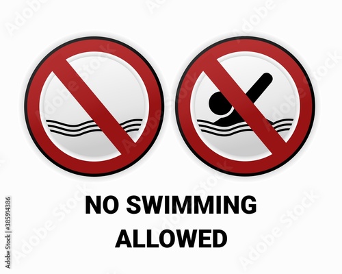 No swimming allowed sign. Illustration vector