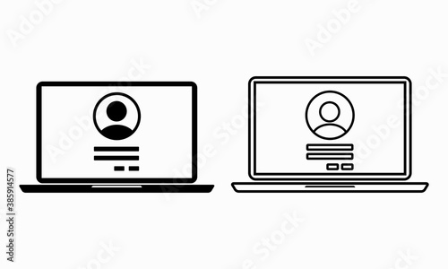 Password security access on laptop icon. Verification code. Private authorization sign. Authentication login from system. Illustration vector