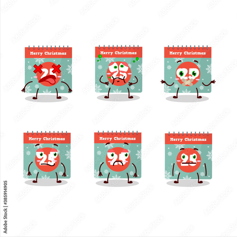 Fototapeta premium 25th december calendar cartoon character with nope expression