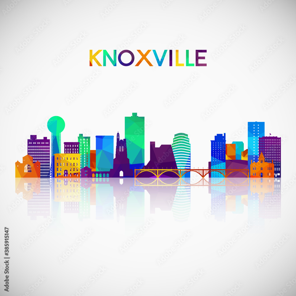 Knoxville skyline silhouette in colorful geometric style. Symbol for your design. Vector illustration.