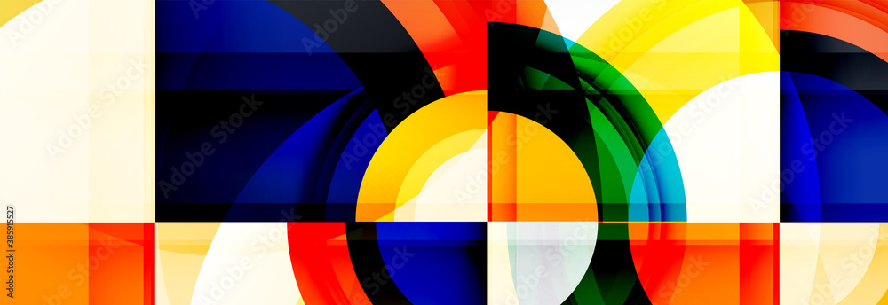 Obraz premium Round shapes, triangles and circles. Modern abstract background