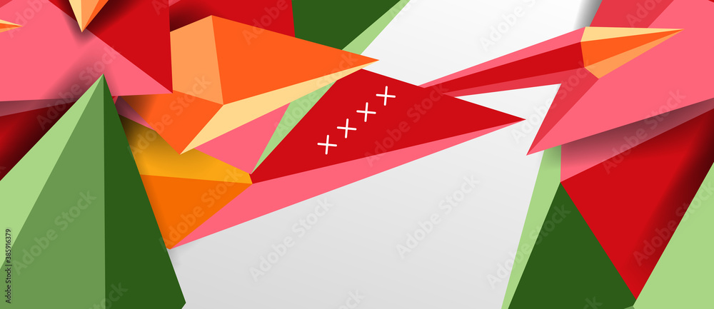 Obraz premium 3d low poly abstract shape background vector illustration