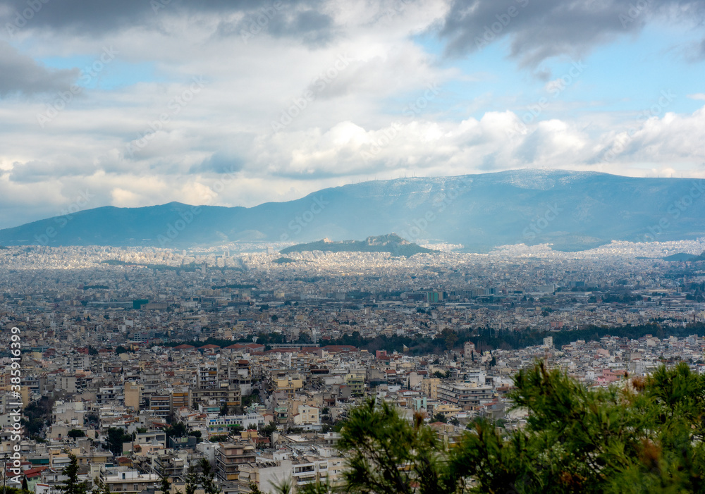 panoramic view of the Athens city,Greece.