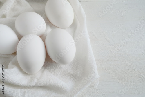 white eggs on a white table