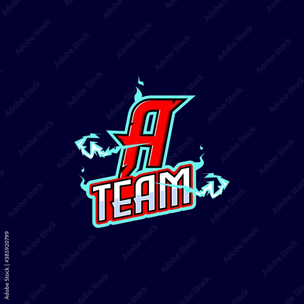 Naklejka premium vector logo e sport letter a