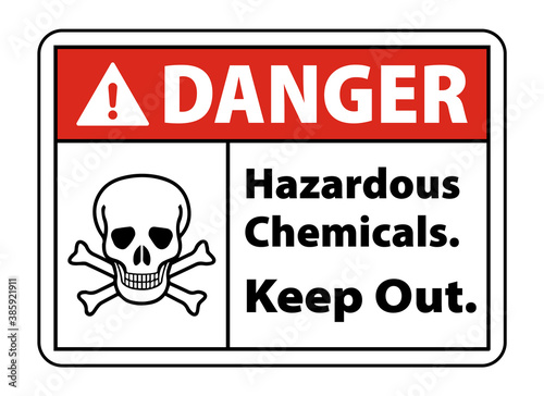 Danger Hazardous Chemicals Sign vector, keep out sign