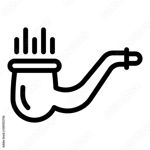 Hand smoking pipe icon. Outline hand smoking pipe vector icon for web design isolated on white background